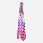 Artsy Roze Blauwgroen Blauwe Waterverf Polka Dots Stropdas (Achterkant)