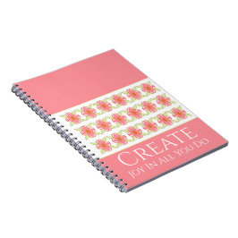 Artsy roze floral pattered notitieboek
