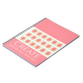 Artsy roze floral pattered notitieboek (Linkerzijde)