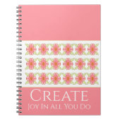 Artsy roze floral pattered notitieboek (Voorkant)