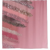 Artsy Roze Paarse Glitter Painted Brushstrokes Douchegordijn (Voorkant)