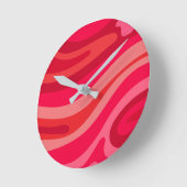 Artsy roze rood patroon ronde klok (Hoek)