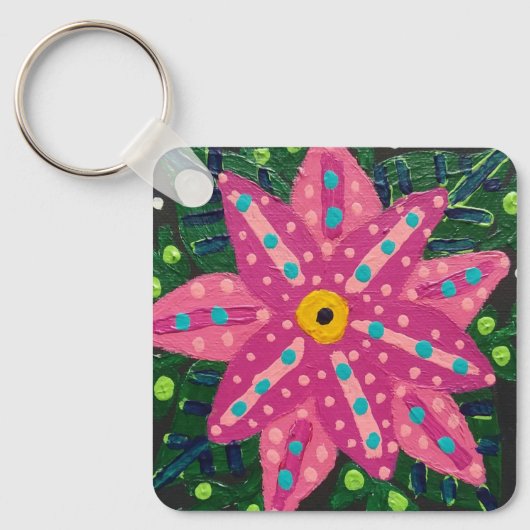 Artsy roze ventilator sleutelhanger (Voorkant)