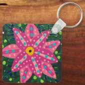 Artsy roze ventilator sleutelhanger (Achterkant)