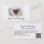 *~* Artsy RUBY Heart Angel Wings AP78 QR Visitekaartje (Voorkant / Achterkant)