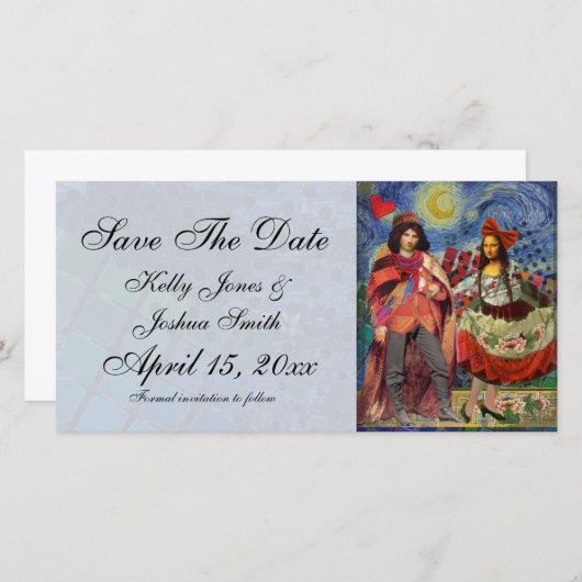 Artsy Save the date Fancious bruiloft Notice (Voorkant / Achterkant)