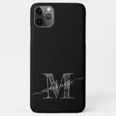 Artsy schets Initiaal monogram zwart wit grijs Case-Mate iPhone Case (Achterkant)