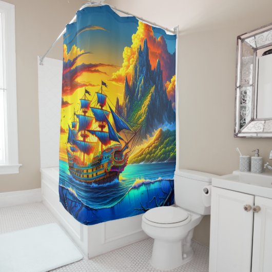 Artsy Schip Scène Douchegordijn (In situ)