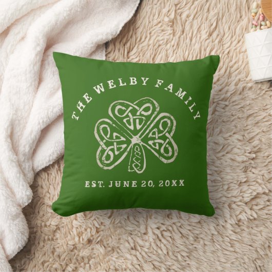 Artsy Shamrock Irish Family Est. Aangepaste datum Kussen (Deken)