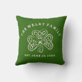 Artsy Shamrock Irish Family Est. Aangepaste datum Kussen (Achterkant)