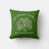 Artsy Shamrock Irish Family Est. Aangepaste datum Kussen (Voorkant)