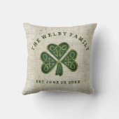 Artsy Shamrock Irish Family Est. Aangepaste datum Kussen (Achterkant)