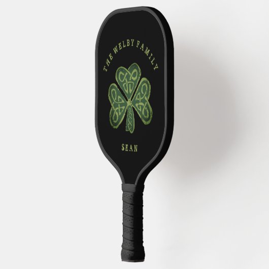 Artsy Shamrock Irish Family & Name Persoonlijk Pickleball Paddle (Links)