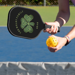 Artsy Shamrock Irish Family & Name Persoonlijk Pickleball Paddle