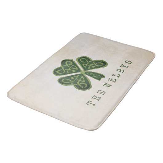 Artsy Shamrock Personalized Irish Home Decor Badmat (Gekanteld)