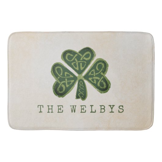 Artsy Shamrock Personalized Irish Home Decor Badmat (Voorkant)