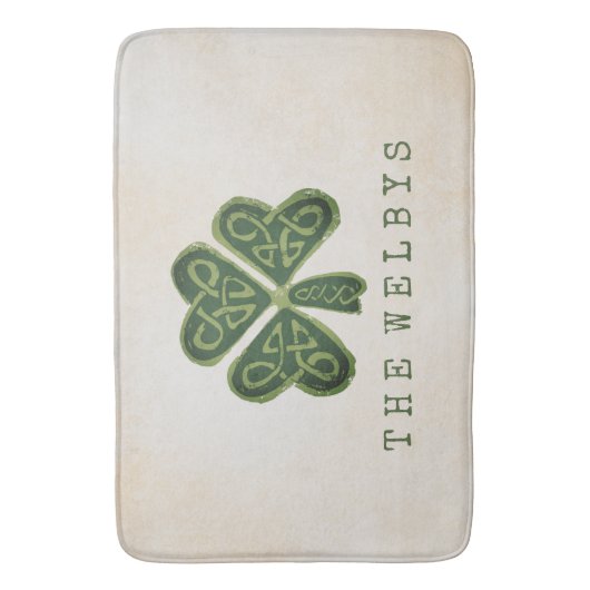 Artsy Shamrock Personalized Irish Home Decor Badmat (Voorkant Verticaal)