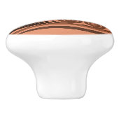 Artsy Sinaasappel krullende wervelingen keramische Keramische Knop (Zijkant)