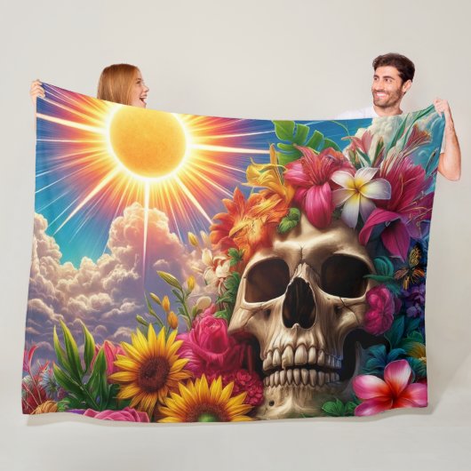 Artsy Skull Fleece Deken (In situ)