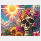 Artsy Skull Fleece Deken (Voorkant (Horizontaal))
