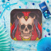 Artsy Skull Papieren Bordje (Feest)