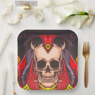 Artsy Skull Papieren Bordje