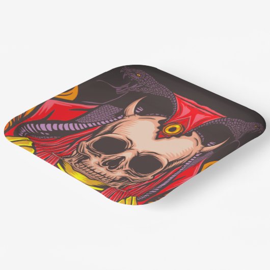 Artsy Skull Papieren Bordje (Gebogen)