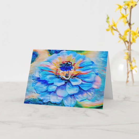 Artsy Sky Dream Flower Art Note Kaart (Gele Bloem)