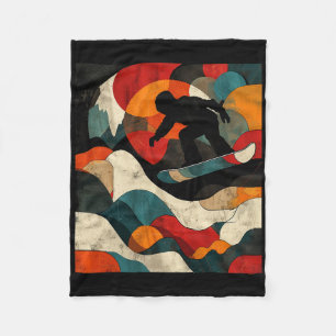 Artsy Snowboarder over Abstracte kunst Snowboarden Fleece Deken