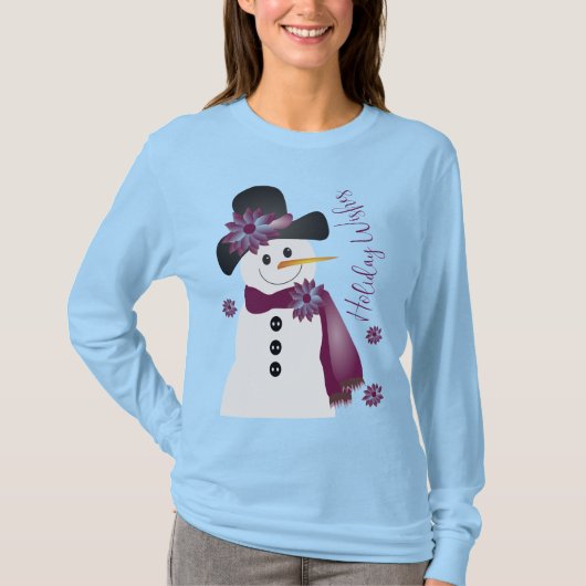 Artsy Snowman met plum T-shirt (Voorkant)