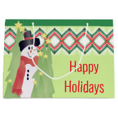 Artsy Snowman ontworpen Groot Cadeauzakje (Voorkant)