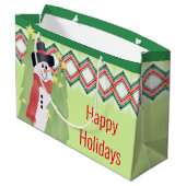 Artsy Snowman ontworpen Groot Cadeauzakje (Achterkant Gekanteld)