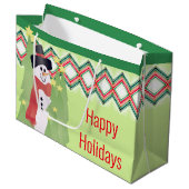 Artsy Snowman ontworpen Groot Cadeauzakje (Voorkant Gekanteld)