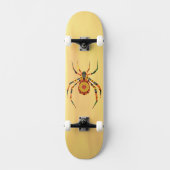 Artsy Spider op Geel Achterste Schaats Deck Persoonlijk Skateboard (Voorkant)
