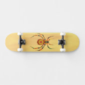 Artsy Spider op Geel Achterste Schaats Deck Persoonlijk Skateboard (Horizontaal)
