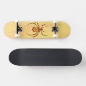 Artsy Spider op Geel Achterste Schaats Deck Persoonlijk Skateboard (Horizontaal)