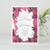 Artsy Splatter: Hedendaagse moderne bruiloft Kaart (Staand voorkant)