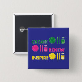 Artsy Spring Knolling Knop Vierkante Button 5,1 Cm