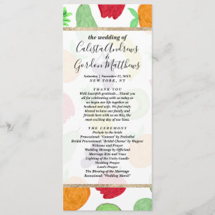 Artsy Summer Colorful Acryllic Fruit Patroon Programmakaart