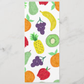 Artsy Summer Colorful Acryllic Fruit Patroon Programmakaart (Achterkant)