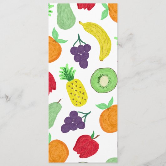 Artsy Summer Colorful Acryllic Fruit Patroon Programmakaart (Achterkant)