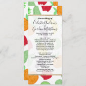 Artsy Summer Colorful Acryllic Fruit Patroon Programmakaart (Voorkant / Achterkant)