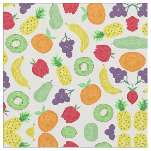 Artsy Summer Colorful Acryllic Fruit Patroon Stof