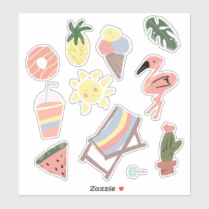 Artsy Summer Fun Tropical Planner Stickers