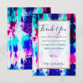 Artsy Summer Pink Blue Colorful Tie Patroon Bedankkaart (Voorkant / Achterkant)