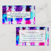 Artsy Summer Pink Blue Colorful Tie Patroon Visitekaartje (Voorkant / Achterkant)