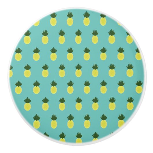 Artsy Summertime Pineapple Patroon Keramische Knop (Voorkant)