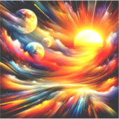 Artsy Sun Scene Sticker (Voorkant)