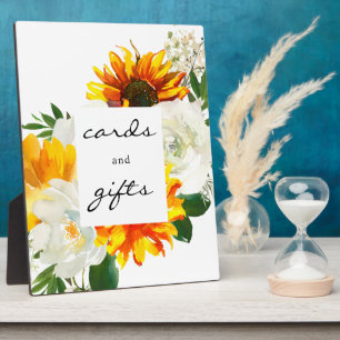 Artsy Sunflower Floral Cards & Gifts Sign Easel Fotoplaat