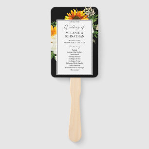 Artsy Sunflower Floral Wedding Ceremony Programme2 Handwaaier